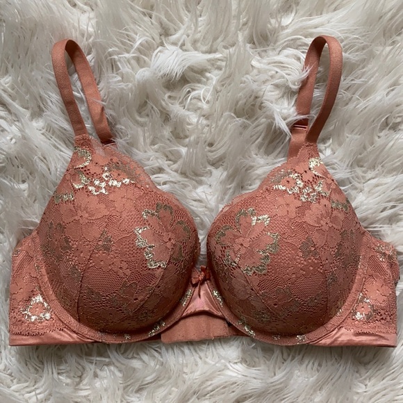 Victoria's Secret Other - Victoria’s Secret body by Victoria perfect shape lace pink rust 36C bra multi